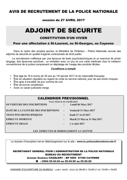 ADJOINT DE SECURITE - La Police nationale recrute