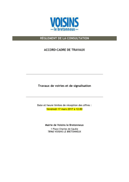 RÈGLEMENT DE LA CONSULTATION ACCORD