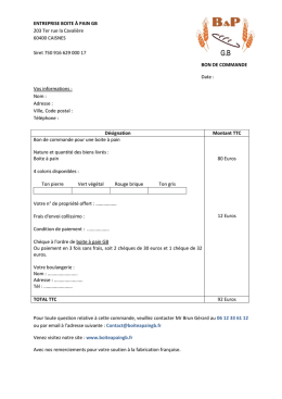 télécharger un bon de commande - Boite à pain