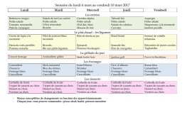 Menu de la Semaine 10