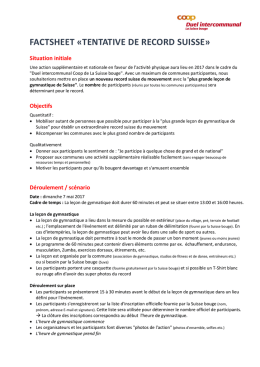 De quoi s`agit-il? - Duel intercommunal Coop de La Suisse bouge