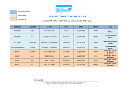 Planning sportif du week-end