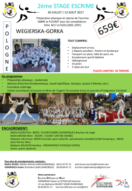 flyers escrime stage pologne 2017