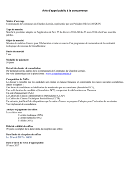 Avis d`appel public à la concurrence