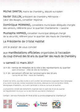 La Présidente de Cristal Habitat aux manifestations officielles