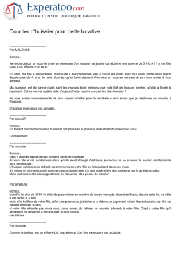 courrier huissier - dette locative