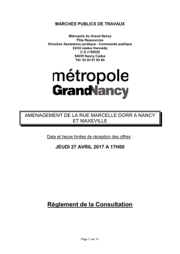 Règlement de la consultation - Marchés publics - Grand