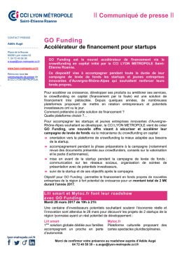 II Communiqu&eacute; de presse II GO Funding
