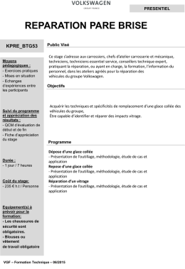 Stage R&eacute;paration pare-brise