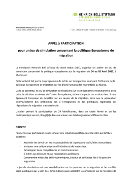 Appel à Participation - Heinrich Böll Stiftung Maroc, Rabat