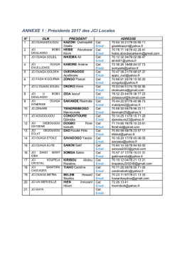 ANNEXE 1 : Pr&eacute;sidents 2017 des JCI Locales