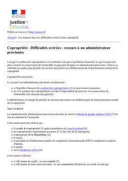 Copropri&eacute;t&eacute; - Difficult&eacute;s av&eacute;r&eacute;es&euro;: recours &agrave; un
