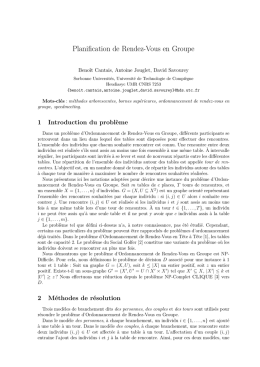 Planification de Rendez-Vous en Groupe