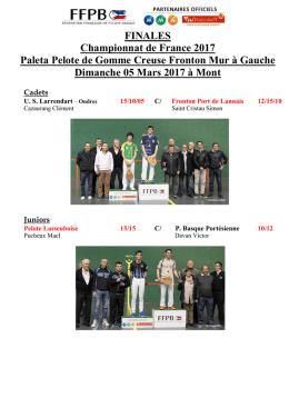FINALES Championnat de France 2017 Paleta Pelote de