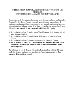 interdiction temporaire de circulation dans les reserves