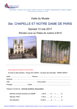 Ste. CHAPELLE ET NOTRE DAME DE PARIS - Amicale