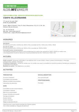 csapa villeurbanne - Alcool Info Service