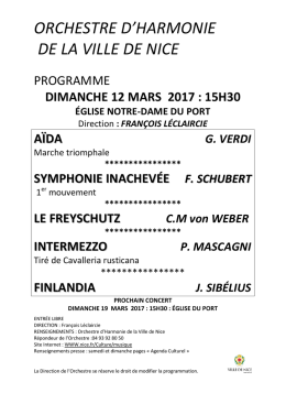 Programme du 12 mars 2017