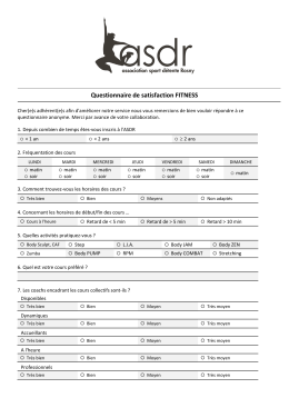 Questionnaire de satisfaction FITNESS