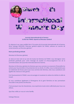 Journée internationale de la Femme : la DGA de l`ANAC répond au