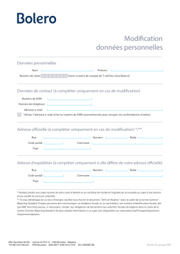 Modification données personnelles