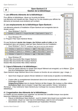 Open-Sankoré 2.5 Gestion de la bibliothèque 1. Les