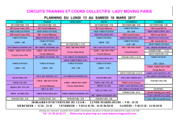 planning du 13 au 18 mars 2017