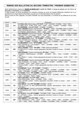 REMISE DES BULLETINS DU SECOND TRIMESTRE / PREMIER
