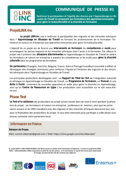 communique de presse #1 - Link-INC