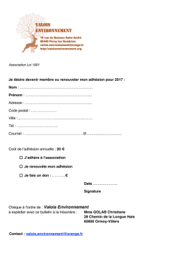 bulletin d`adhésion 2017