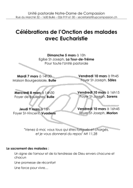 Onction des malades - Unit&eacute; pastorale ND de Compassion