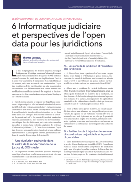 6 Informatique judiciaire et perspectives de l`open
