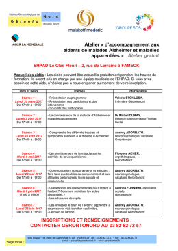 calendrier et programme ci-joints