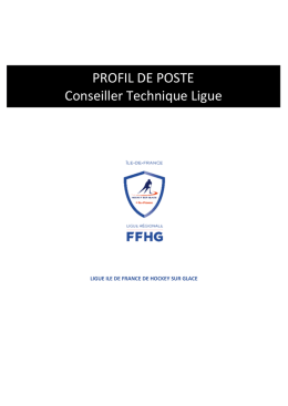 PROFIL DE POSTE Conseiller Technique Ligue