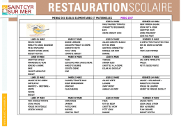 Menus cantines - Saint-Cyr-Sur-Mer