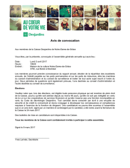 Avis de convocation