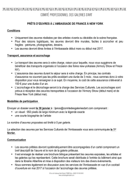 Prêts d oeuvres- Ambassade de France- NY
