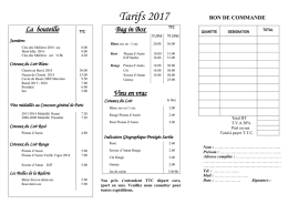 Nouveaux tarifs 2017 - Domaine de la Raderie