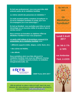 La M&eacute;diation Familiale?