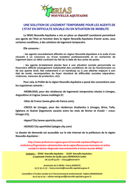 Info SRIAS - Logement d`urgence