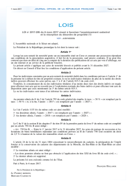 T&eacute;l&eacute;charger la loi n&deg; 2017-285 du 6 mars 2017 visant &agrave; favoriser l