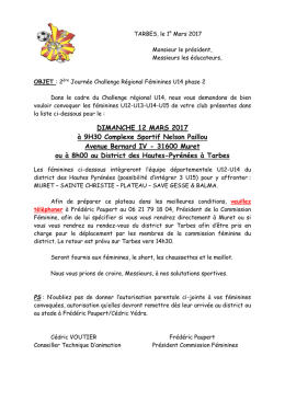 DIMANCHE 12 MARS 2017 à 9H30 Complexe Sportif Nelson