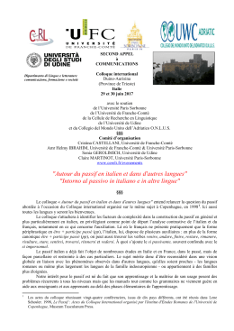 "Autour du passif en italien et dans d`autres langues" "Intorno al