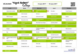 Menu Collège du 06 au 10 Mars 2017