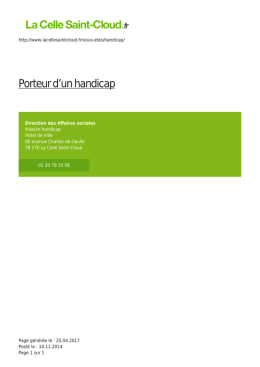 Porteur d`un handicap - La Celle Saint