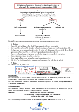 rappel sur l`utilisation de la clairance fecale de l`alpha 1 antitripsine