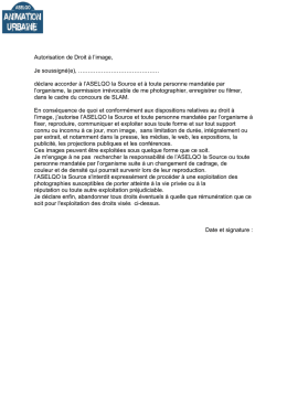 Autorisation de droit &agrave; l`image