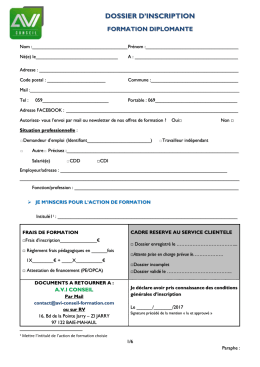 dossier d`inscription - avi conseil formation