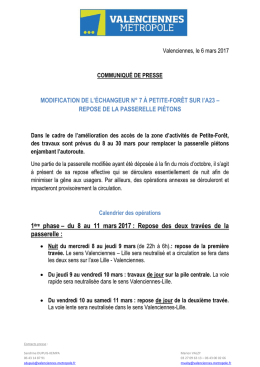 Calendrier et d&eacute;tail des op&eacute;rations dans le communiqu&eacute; de presse