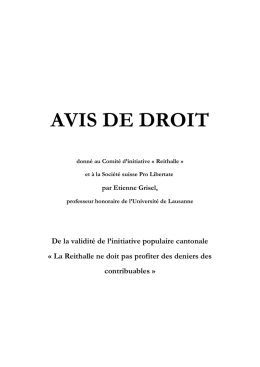 avis de droit - Junge SVP Bern